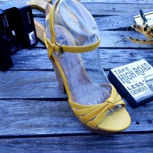 Guess Yellow Platform Sandals